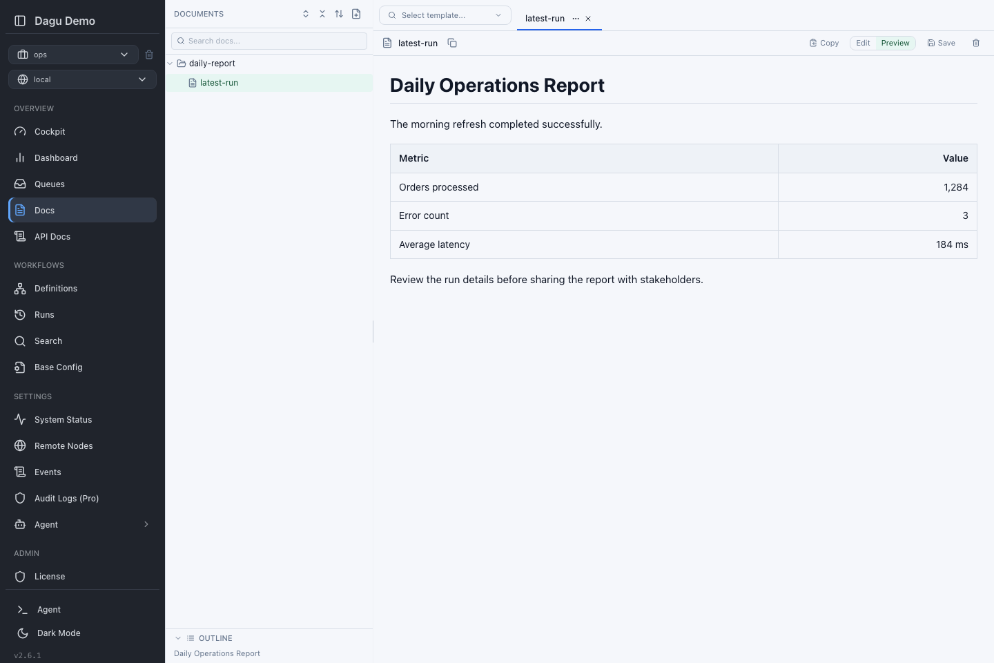 Documents page